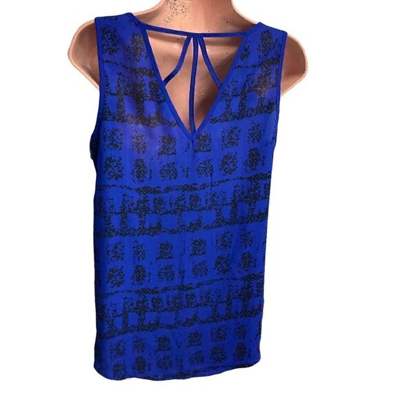 MINE Women’s Top Blue & Black Sleeveless Size Small - Picture 2 of 7